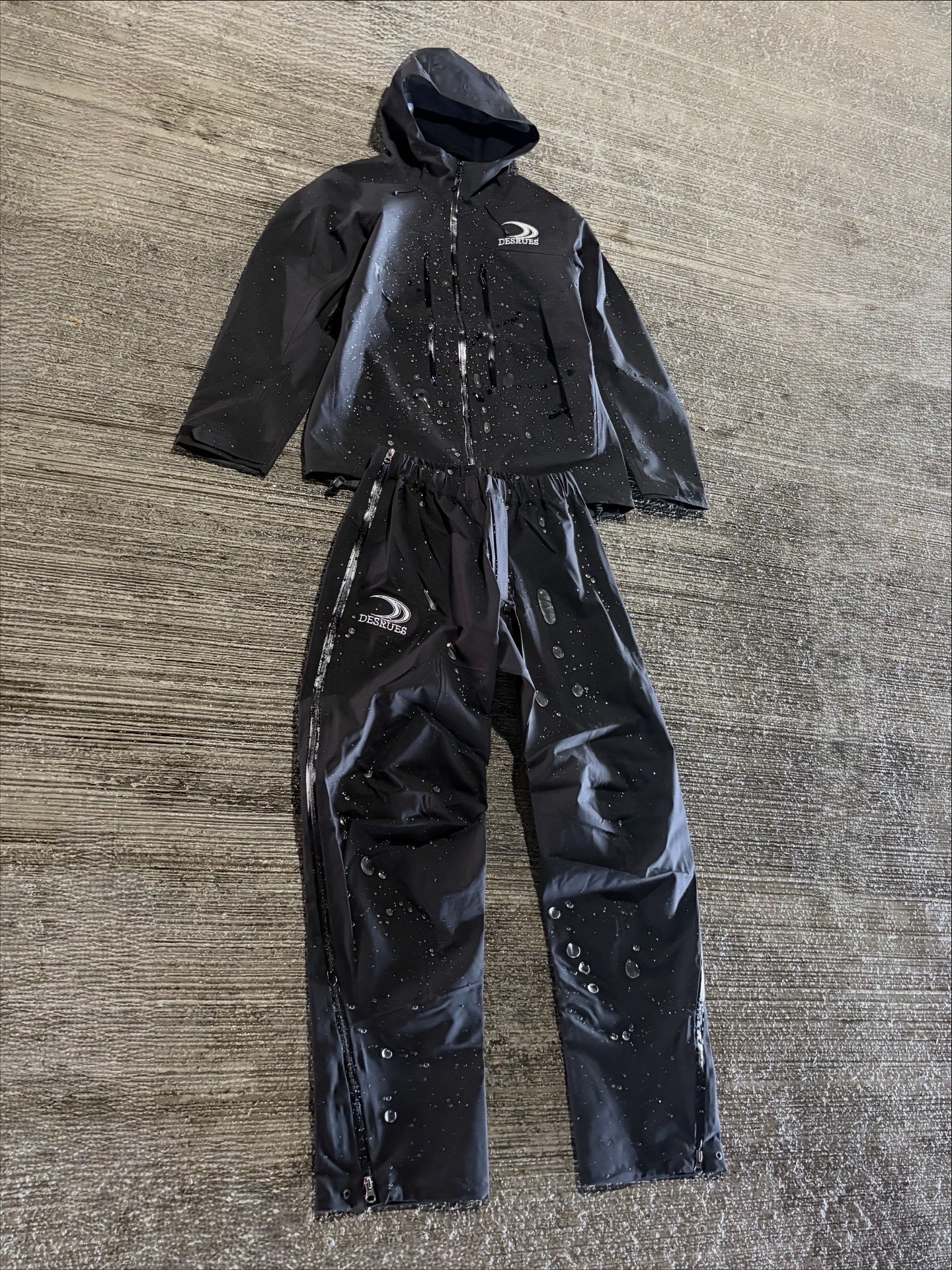 BLACK RAIN JACKET + PANTS