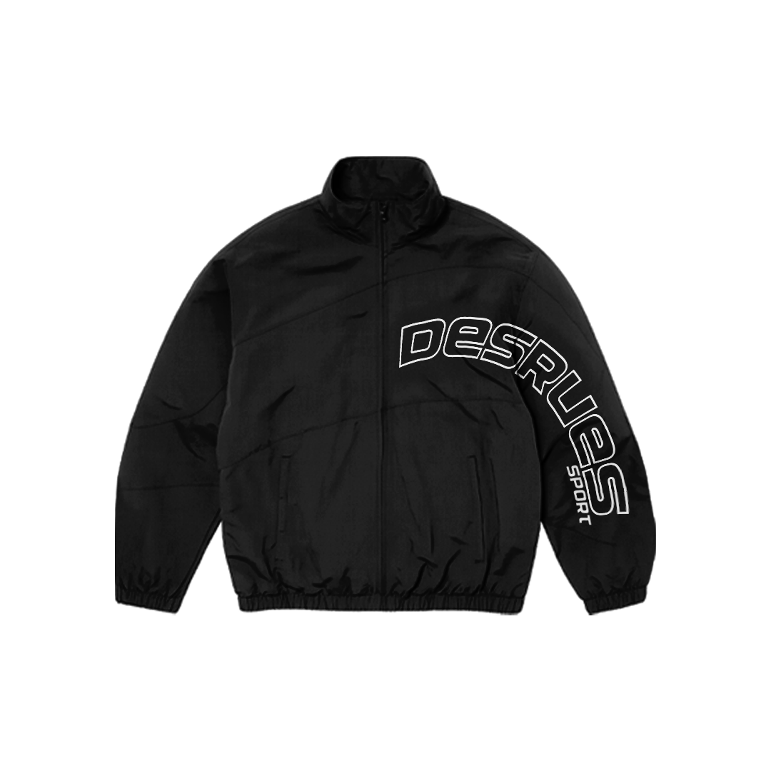 BLACK WINDBREAKER ZIP UP