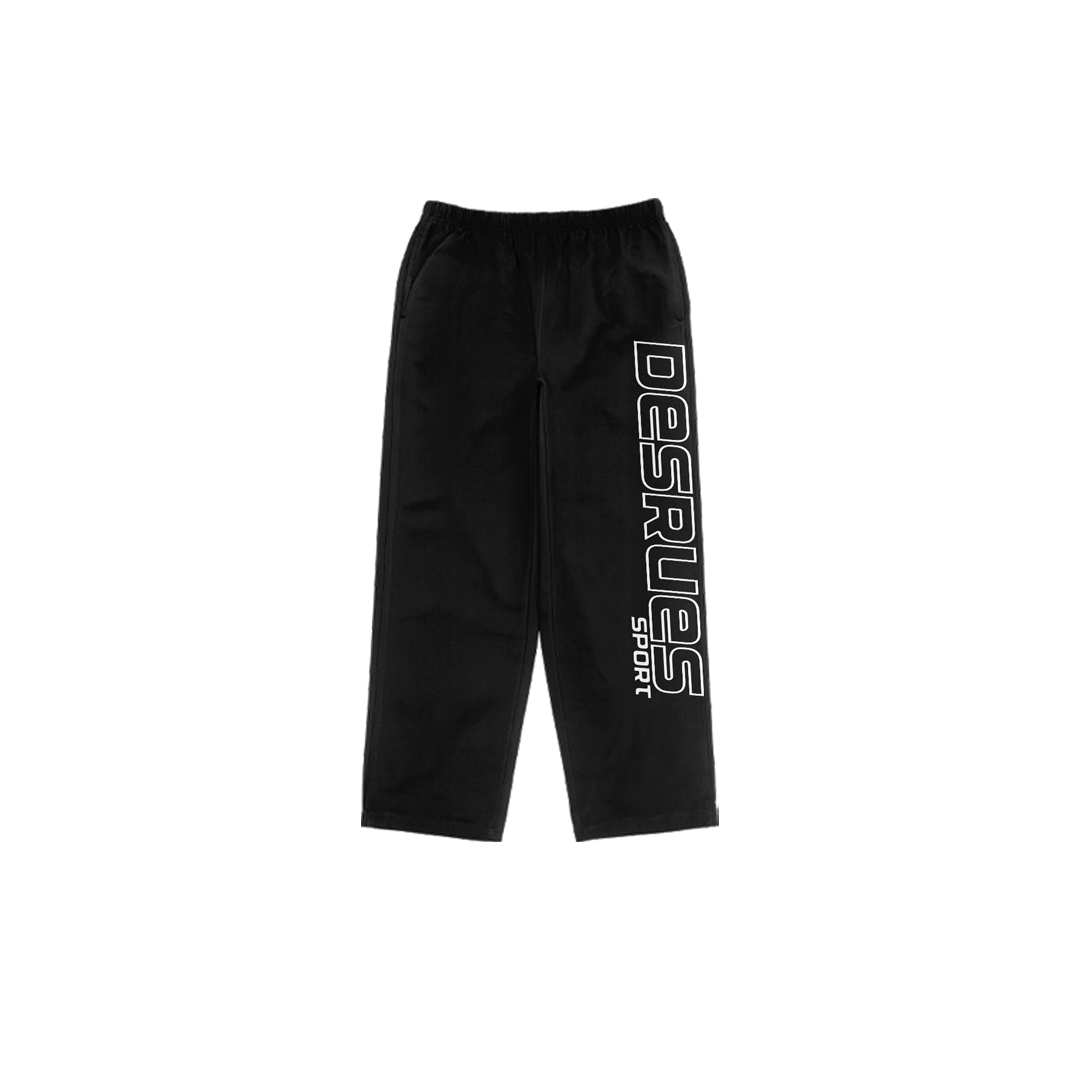 BLACK WINDBREAKER PANTS