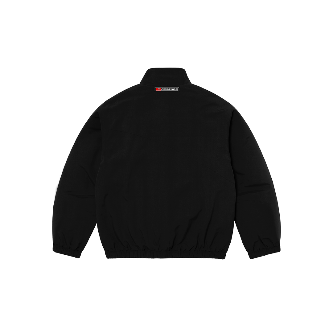 BLACK WINDBREAKER ZIP UP