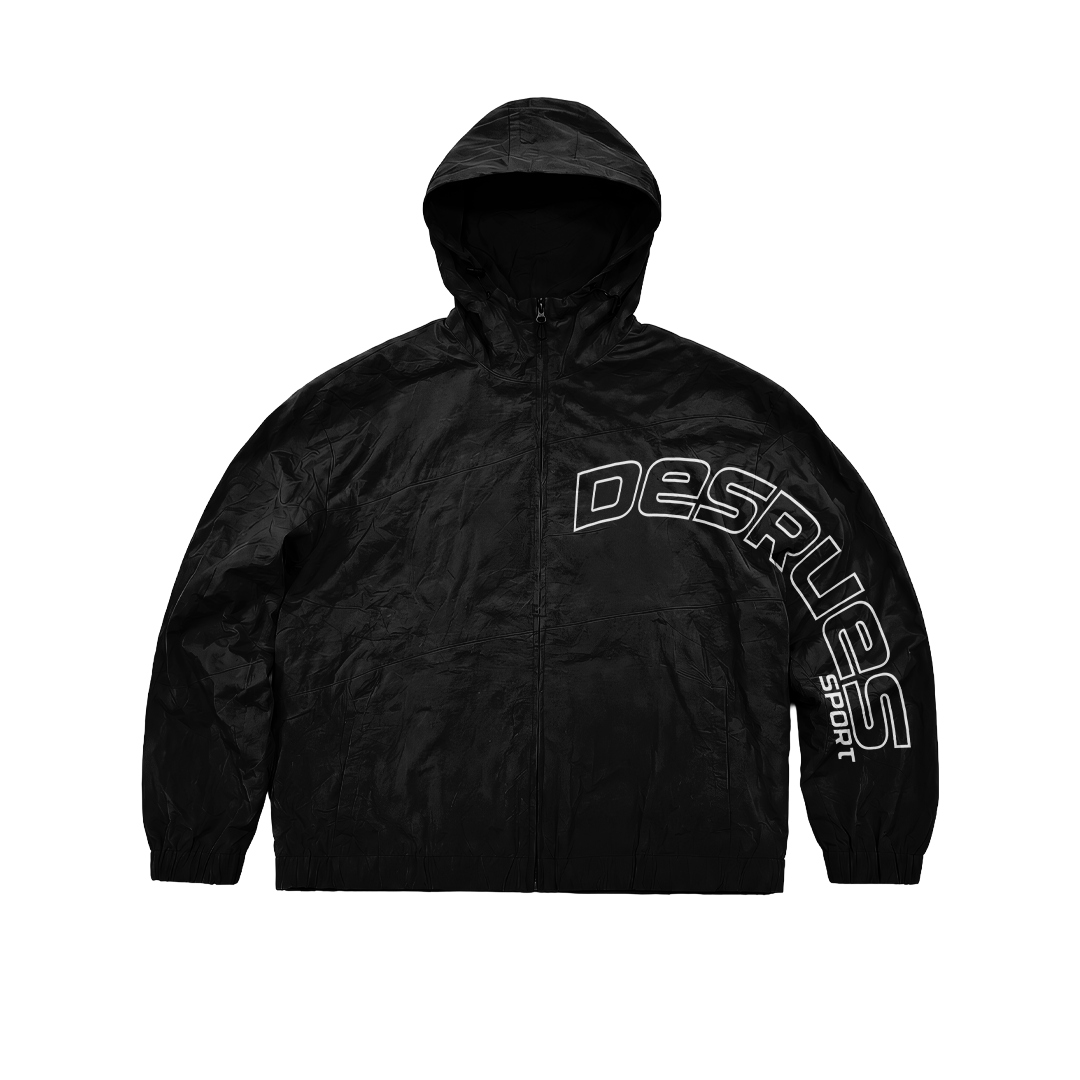 BLACK SPORT ZIP UP (HOOD)