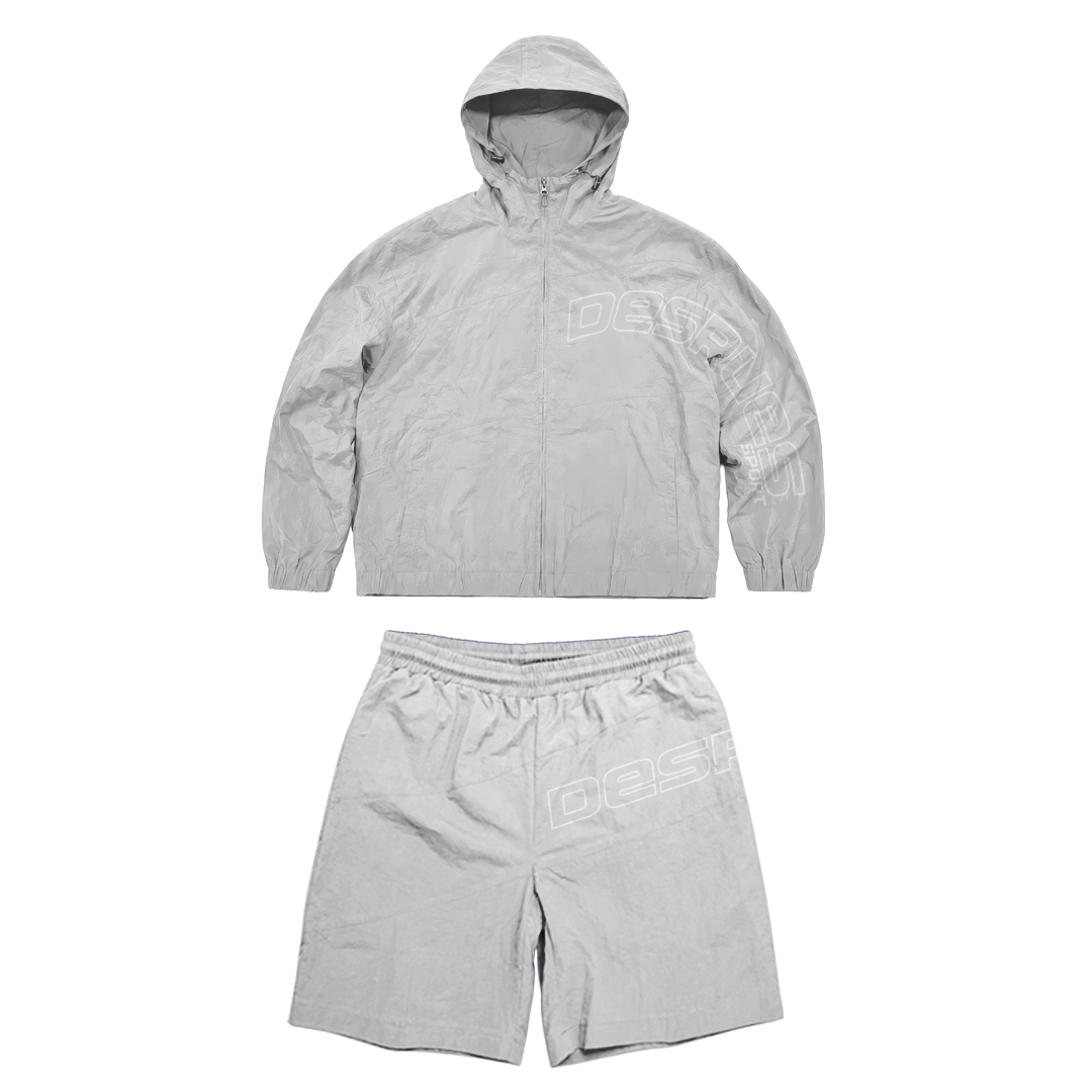 GREY SPORT ZIP + SHORT SET
