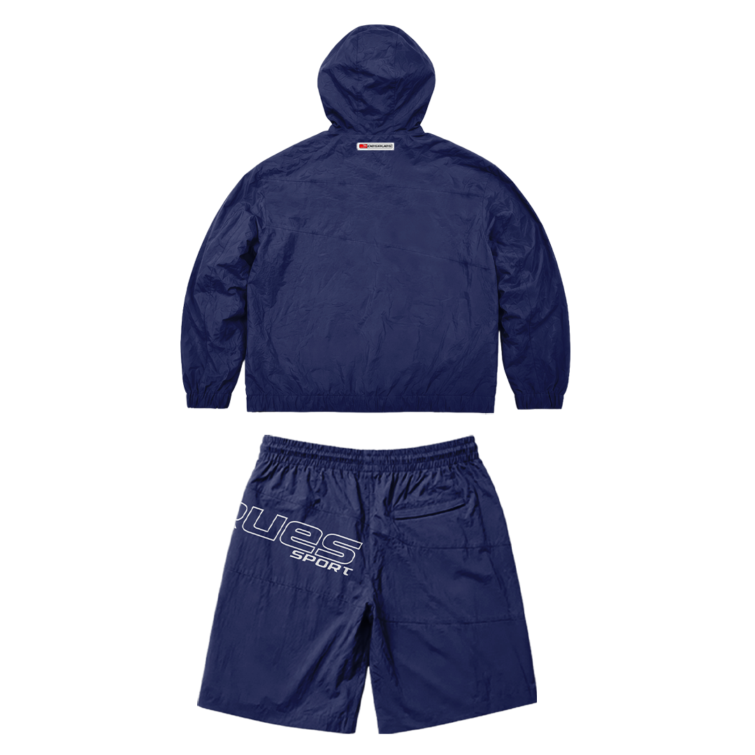 NAVY SPORT ZIP + SHORT SET