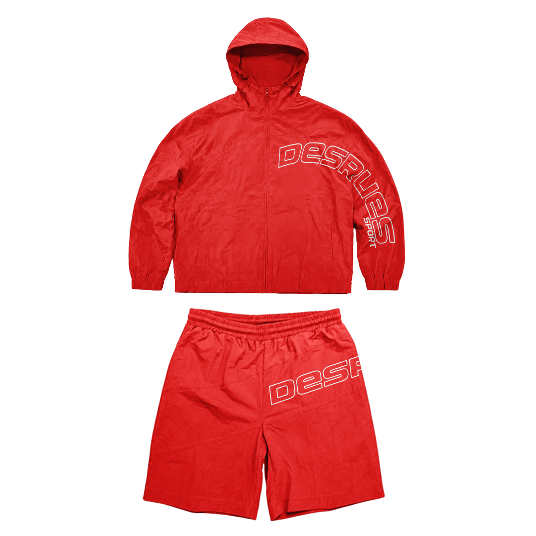 RED SPORT ZIP + SHORT SET